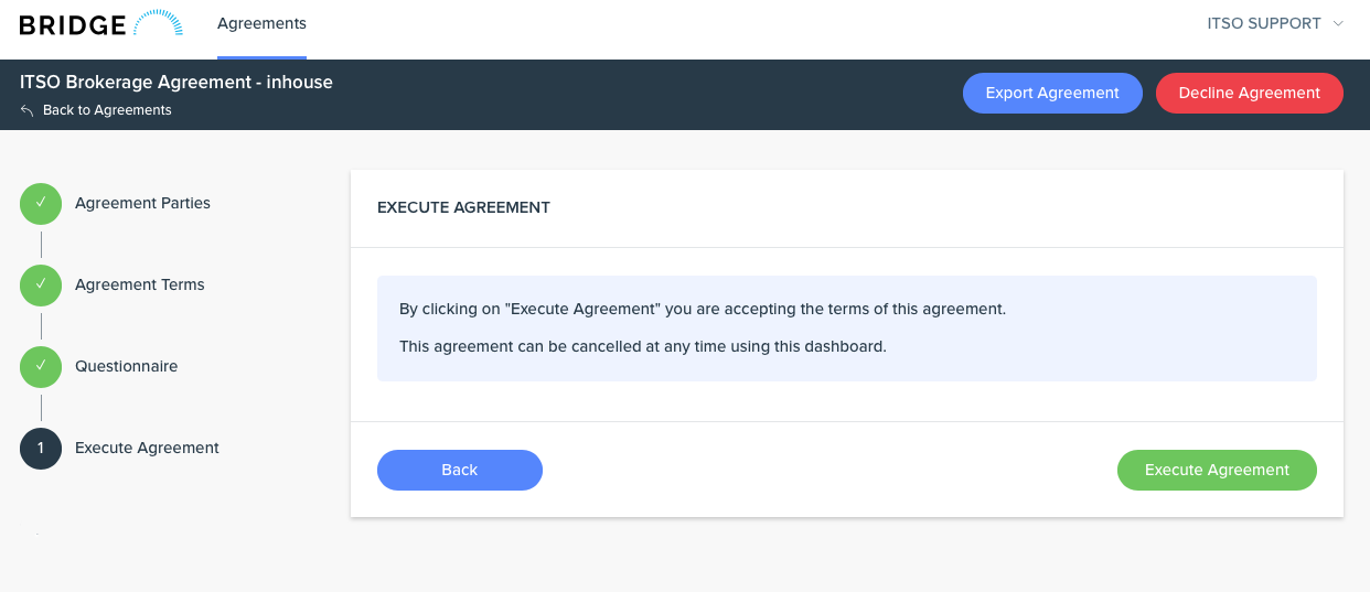 Execute Agreement step