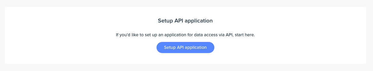 Setup API application